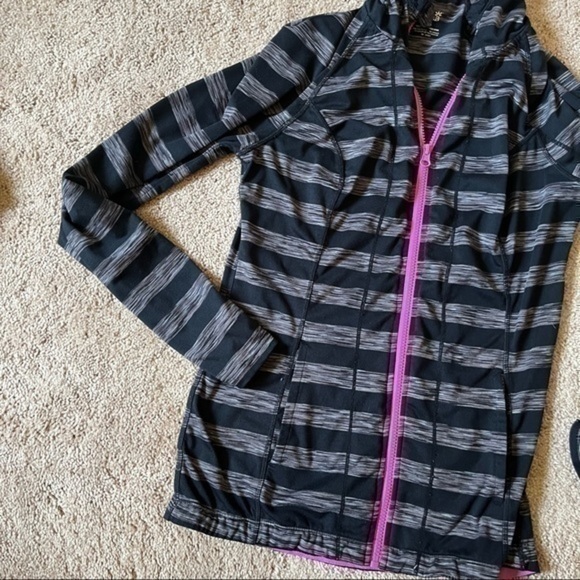 Lukka striped athletic zip up hoodie - Picture 3 of 8